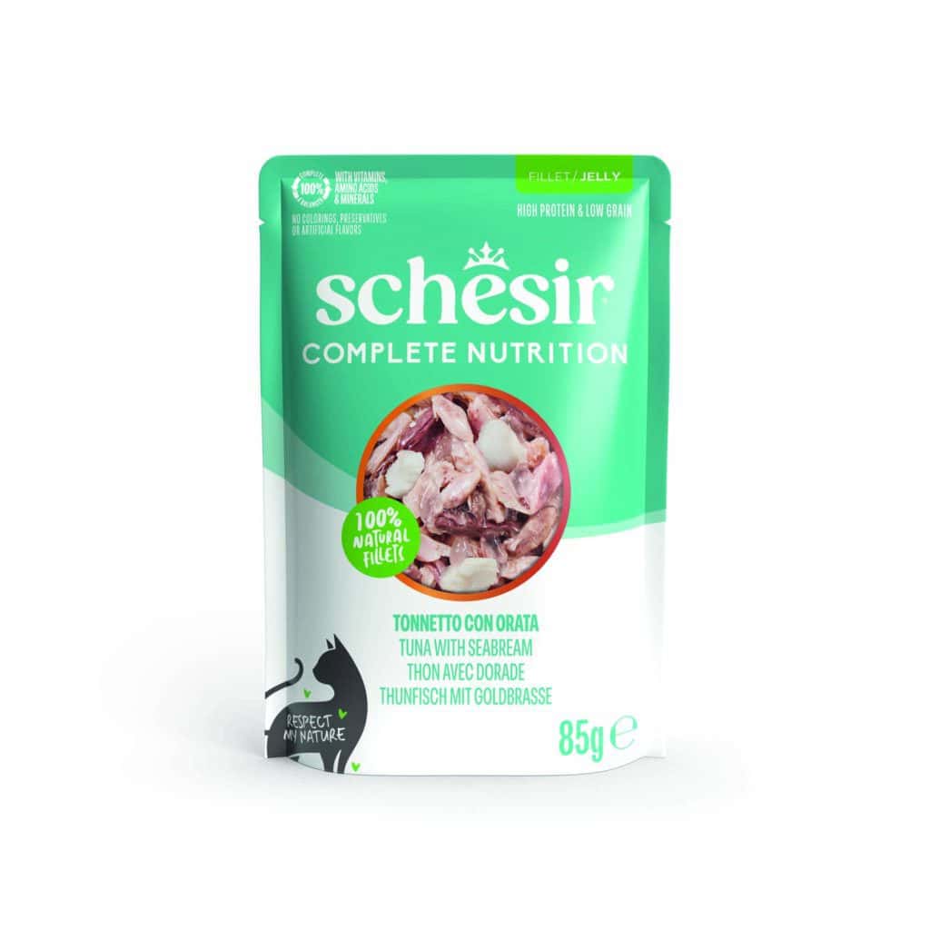 Schesir Complete Nutrition filet in gelei tonijn met zeebrasem nat kattenvoer – 2,04 kg