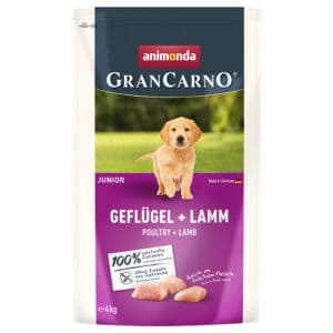 Voordeelpakket: 2x4kg animonda GranCarno Junior gevogelte + lam droogvoer voor honden