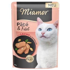 Voordeelpakket: 30x85g Miamor Pâté & Filet Zalm natvoer voor katten