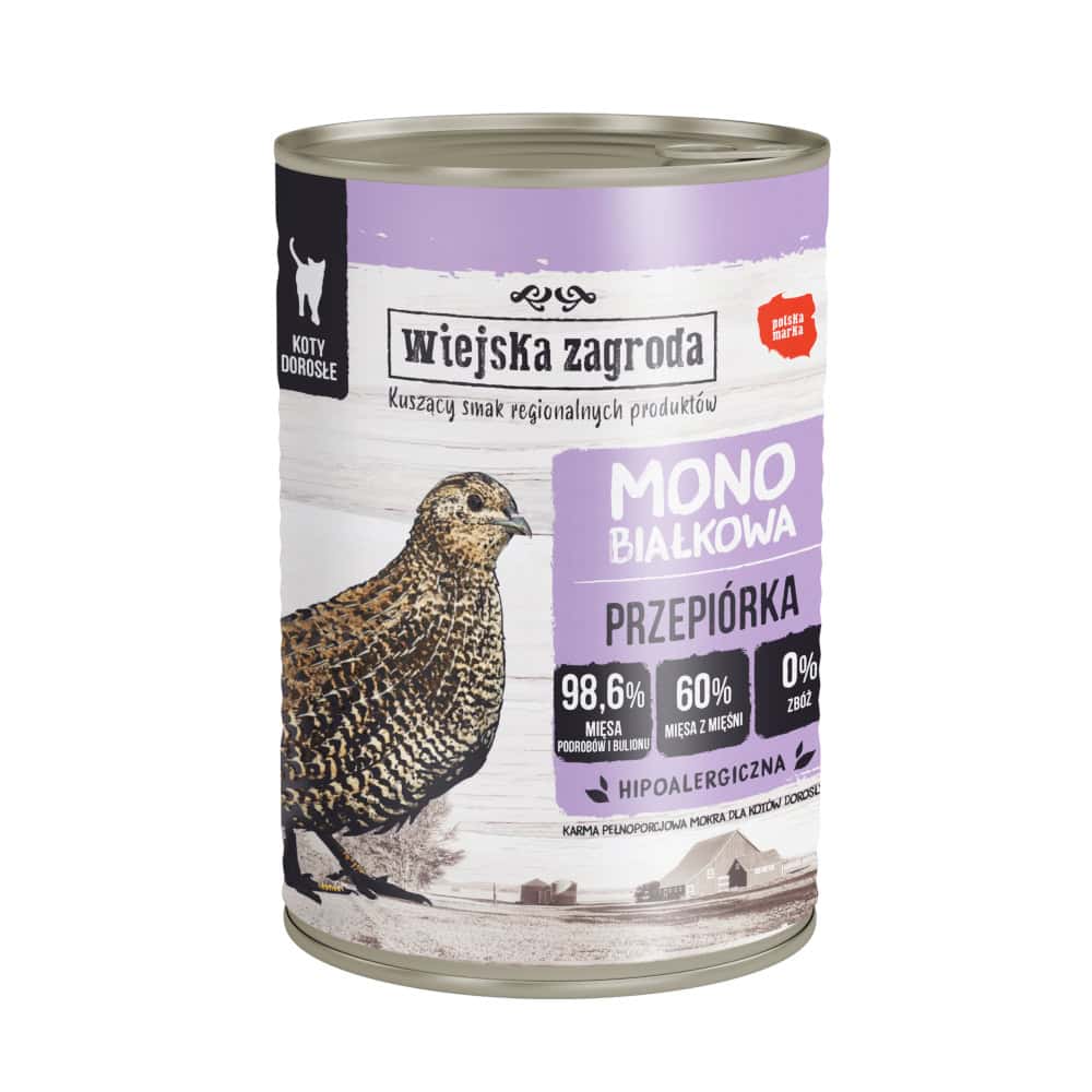 Voordeelpakket: 36x400g Wiejska Zagroda Cat Monoproteïne Kwartel natvoer voor katten