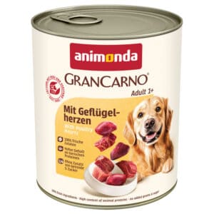 Voordeelpakket animonda GranCarno Original Adult 12 x 800 g - met Gevogeltehartjes