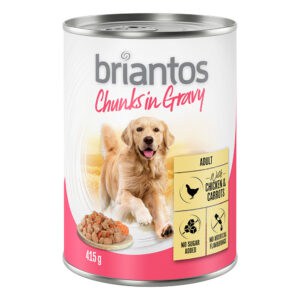 Voordeelpakket Briantos Chunks in Gravy 24 x 415 g - Kip en Wortel