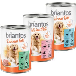 Voordeelpakket Briantos Delicious Paté 24 x 400 g Mix: Vis, lam & rund
