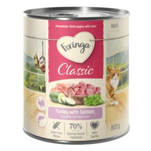 Voordeelpakket Feringa Classic Meat Menu 12 x 800 g Kattenvoer - Zalm & Kalkoen