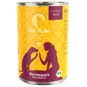 Voordeelpakket: Herrmann's Bio-Menu 12 x 400 g - Bio-Kip met Bio-Gierst