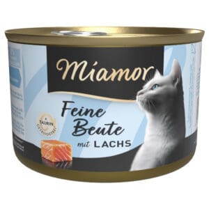 Voordeelverpakking 24x185g Miamor Fijne prooi zalm natvoer voor katten