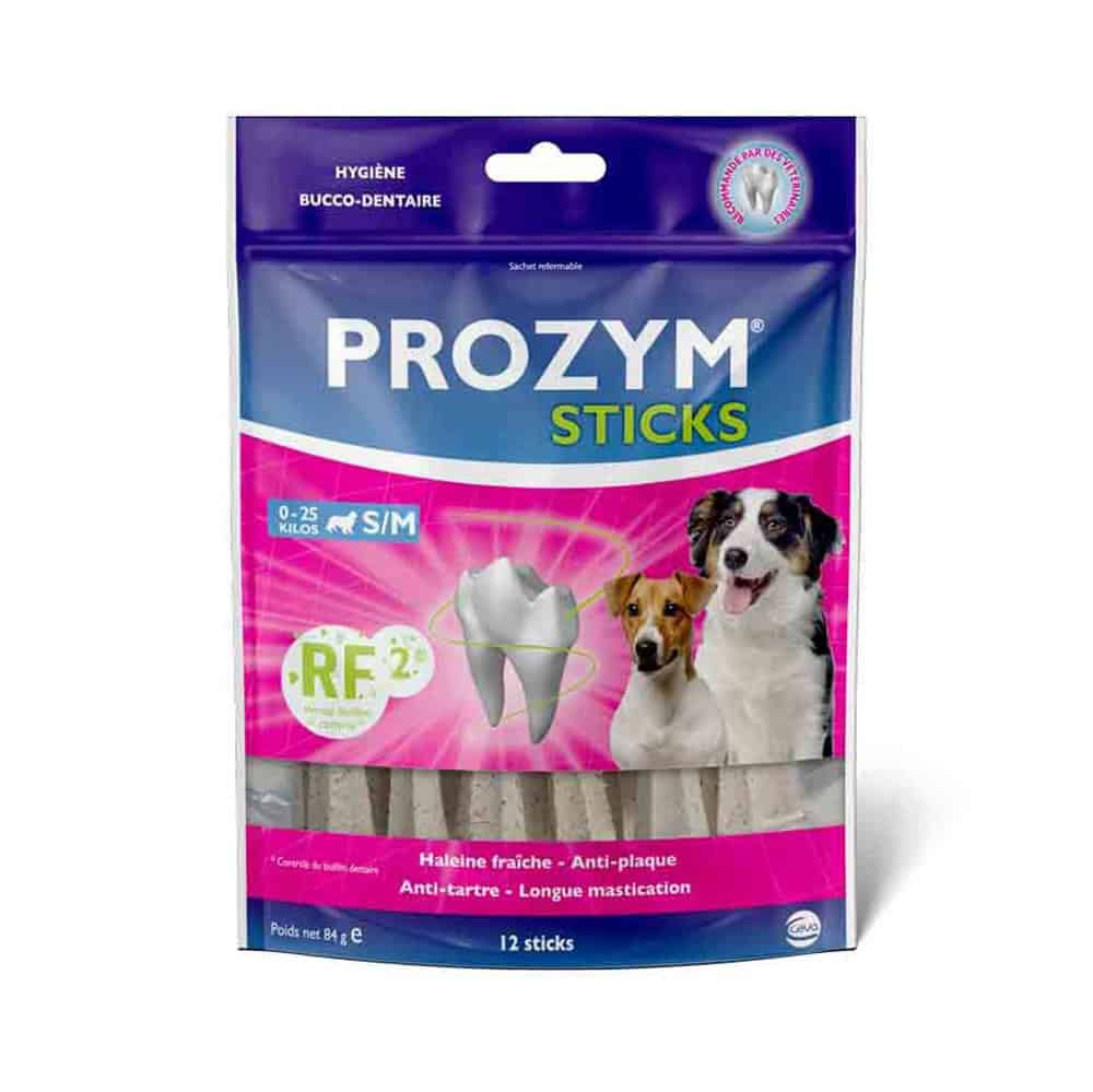 Voordeelverpakking: 2×12 stuks Prozym RF2 Sticks voor kleine en middelgrote honden (0-25 kg) Hondensnacks