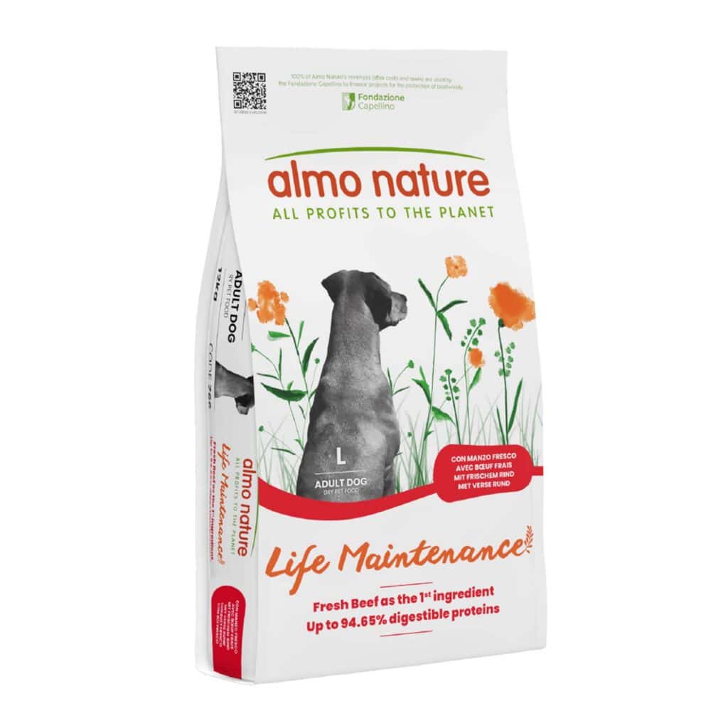 Voordelig Dubbelpak: 2 x 12 kg Almo Nature Hondenvoer – Adult Rund & Rijst Large