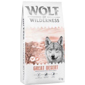 Wolf of Wilderness Adult "Great Desert" Kalkoen - graanvrij - Dubbelpak: 2 x 12 kg Nieuw Recept