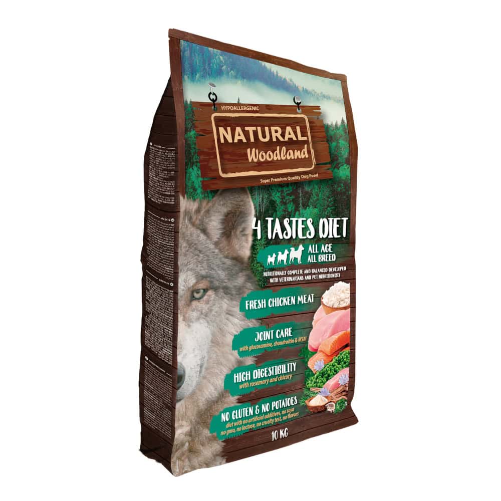 10kg Natural Woodland 4 Tastes Hondenvoer droog