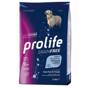 Prolife Vis & Aardappelen Adult M/L Graanvrij Droog Hondenvoer – 2 x 10 kg