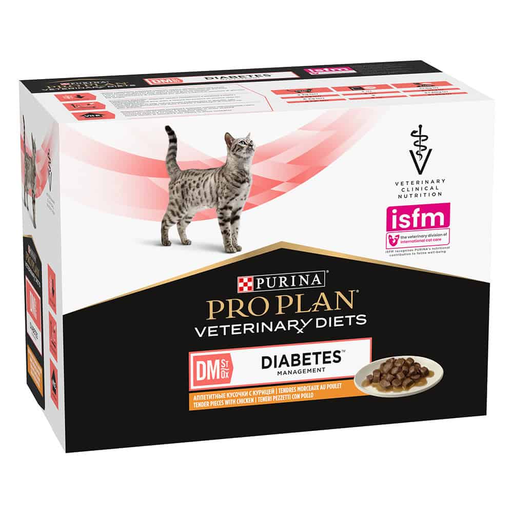 10x85g DM ST/OX Diabetes Management Kip Purina Pro Plan Veterinary Diets Kattenvoer