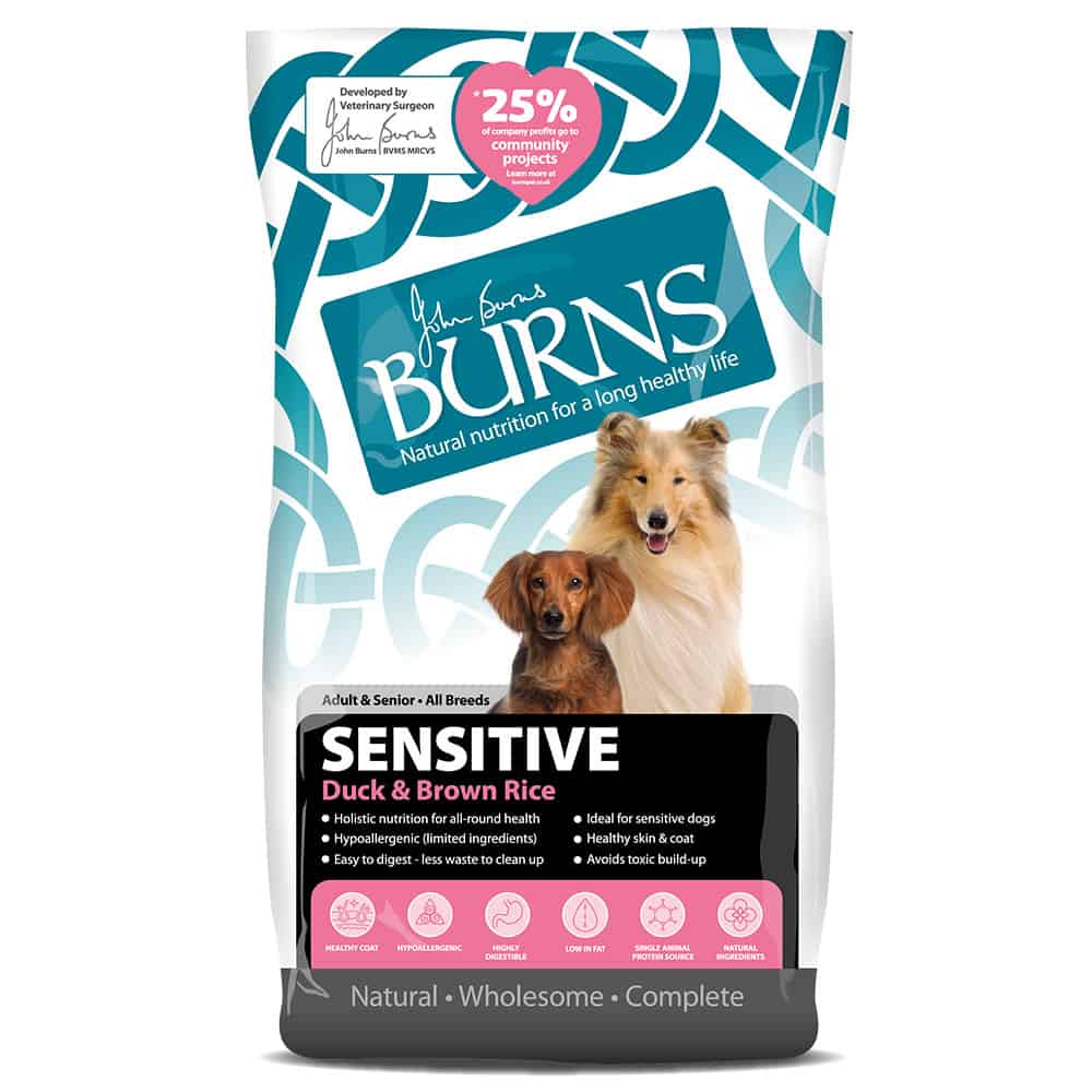 12kg Adult Sensitive+ Eend & Bruine Rijst Burns Hondenvoer