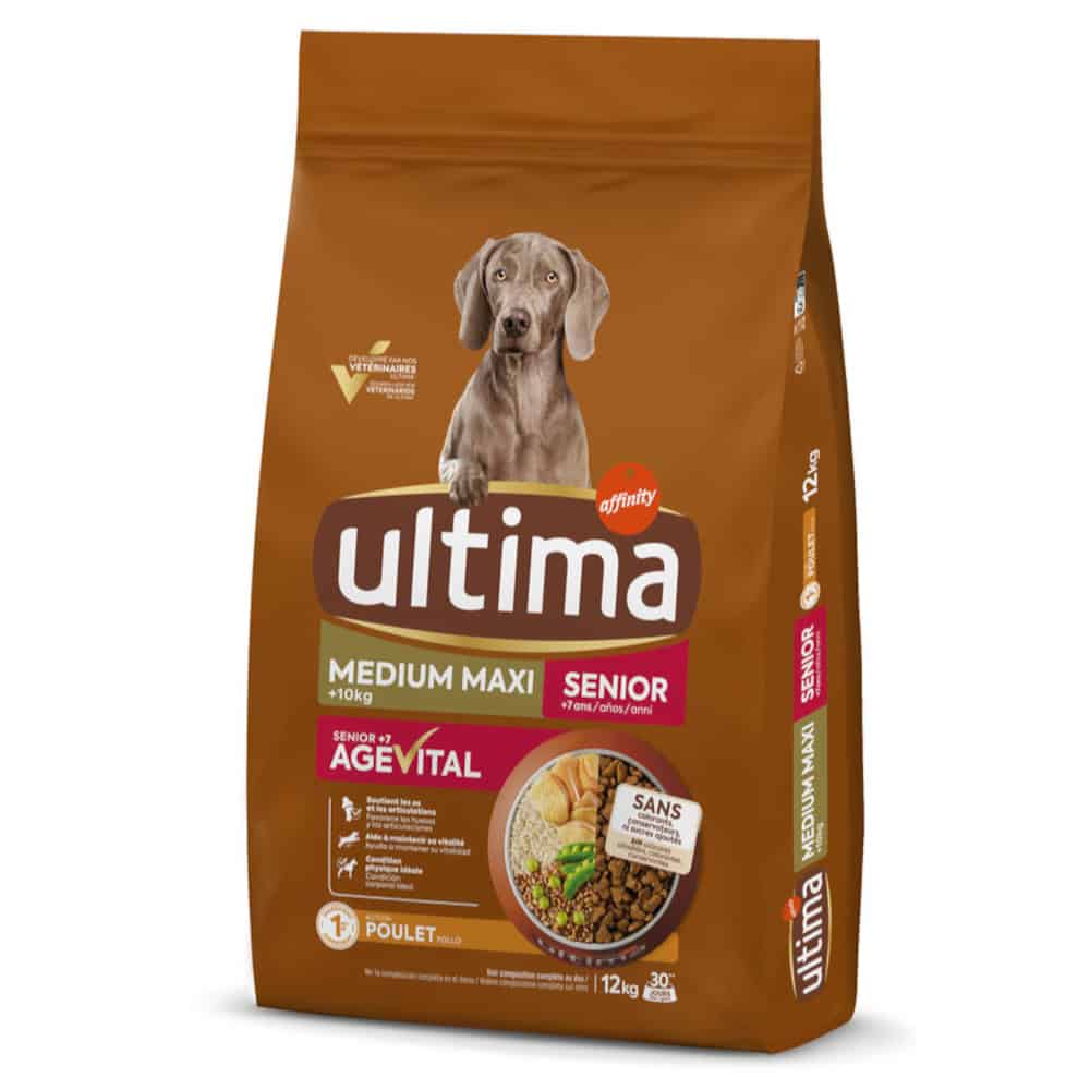 12kg Ultima Medium / Maxi Senior Kip Hondenvoer