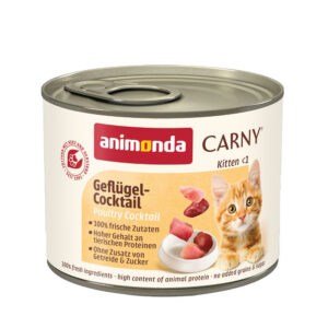 12 x 200 g Gevogelte-cocktail Kitten animonda Carny Kattenvoer