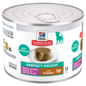 12x 200g Hill's Science Plan Perfect Weight Adult Small & Mini Mousse kalkoen hondenvoer nat