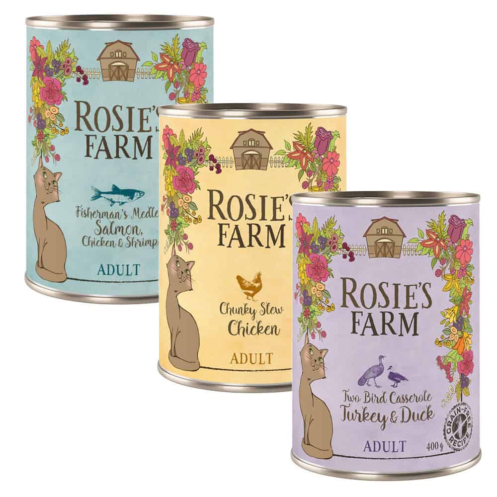 12x400g Adult 3 Smaken Rosie’s Farm Kattenvoer