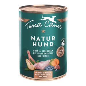 12x400g Terra Canis Naturhond Kip & Konijn met Zoete Aardappel & Peer Natvoer voor Honden