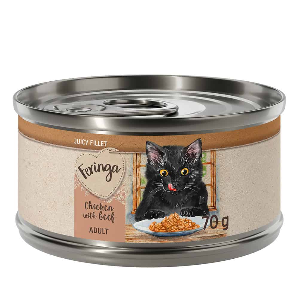 12x70g Kip met Rund Feringa Juicy Fillet Katten Natvoer