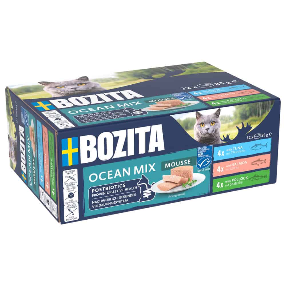 Bozita Mousse Gemengd Oceaan natvoer voor katten – 12 x 85 g
