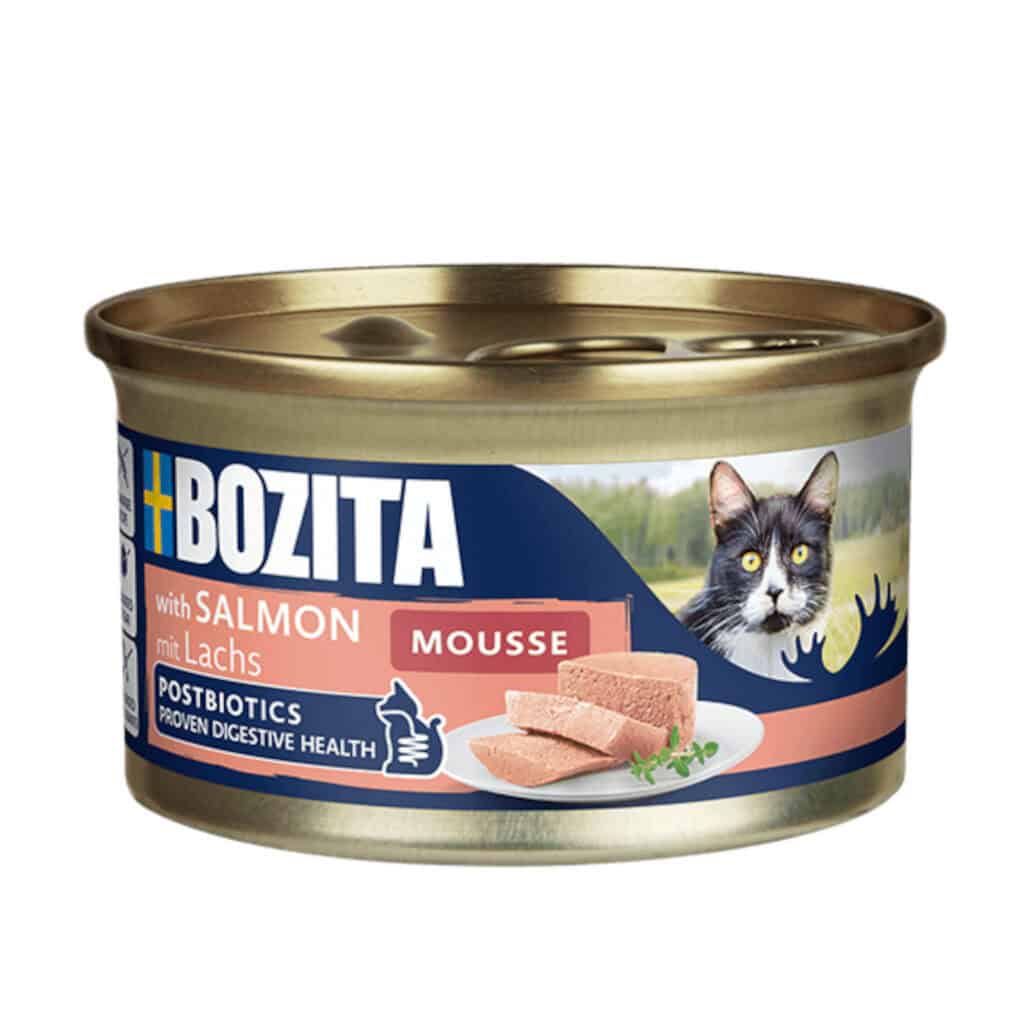 Bozita Mousse Postbiotics Zalm Kattenvoer nat – 12 x 85 g