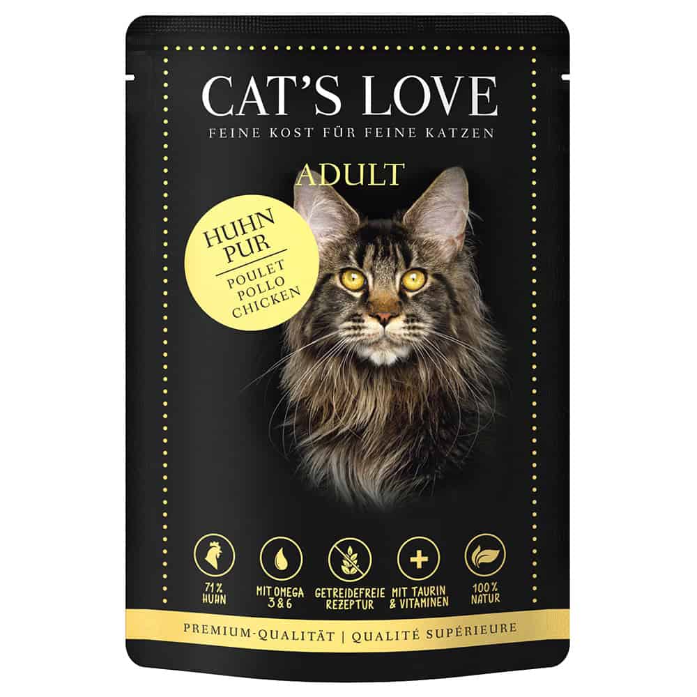 12x85g Cat’s Love Puur Kip Nat Kattenvoer