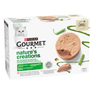12x85g Nature's Creations Mousse Zalm en Sperziebonen Gourmet Kattenvoer