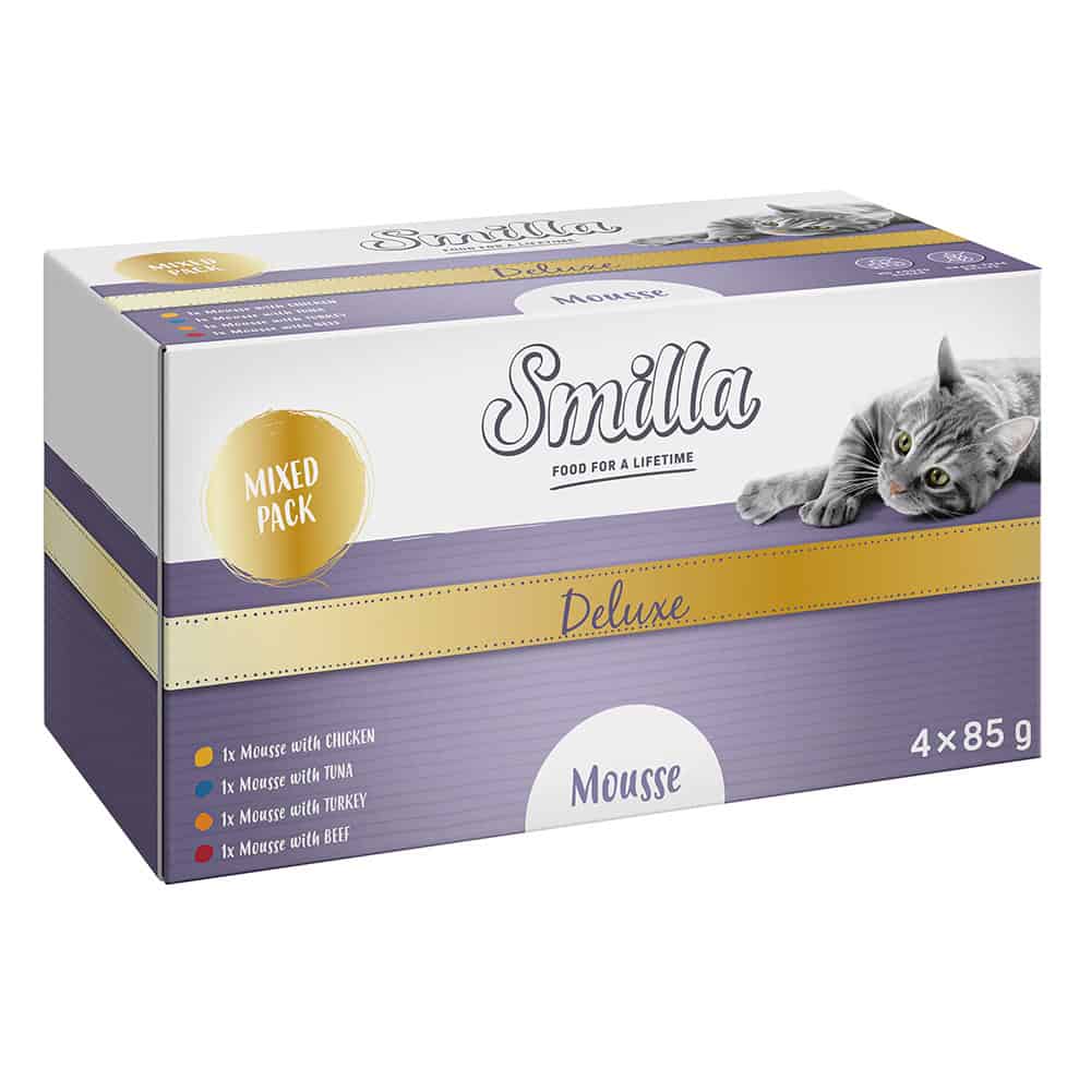 Smilla Deluxe Mousse Mixpakket Katten Natvoer – 4 x 85 g