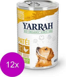 12x Yarrah Bio Alu Pate Graanvrij - Kip - Hondenvoer - 150g