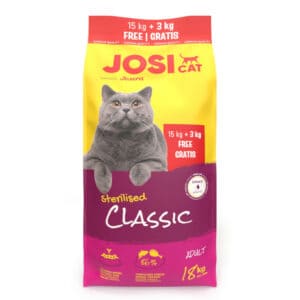 15 kg + 3 kg gratis! JosiCat droogvoer voor katten 18 kg - Sterilised Classic zalm 15 + 3 kg