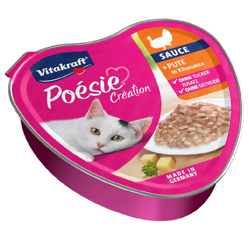 Vitakraft Poésie Création kalkoen in kaassaus natvoer voor katten – 15 x 85 g