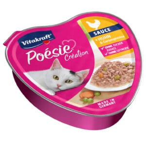 15x85g Vitakraft Poésie Création kip Groenten in saus natvoer voor katten