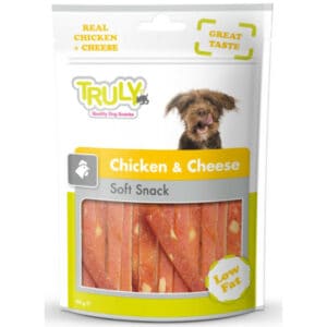 15x Truly Hondensnack Chicken & Cheese 90 gr