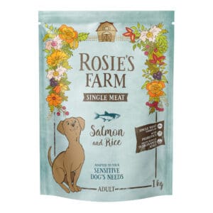 1kg Rosie's Farm Single Meat Adult vis met rijst droogvoer voor katten