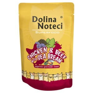 20 x 85 g Dolina Noteci Superfood Kip, Rund en Zeebrasem nat kattenvoer