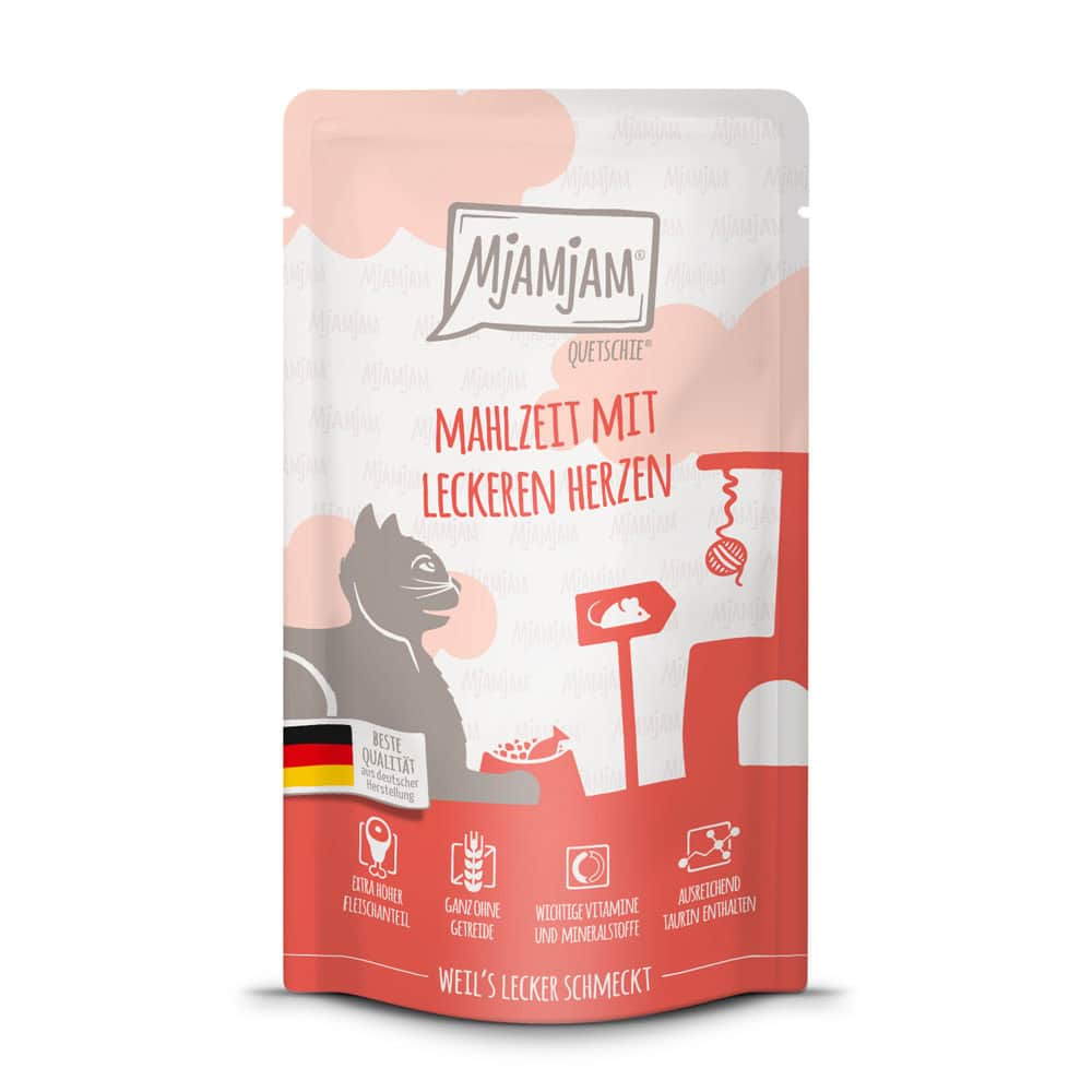 MjAMjAM Quetschie Harten nat kattenvoer – 3 kg