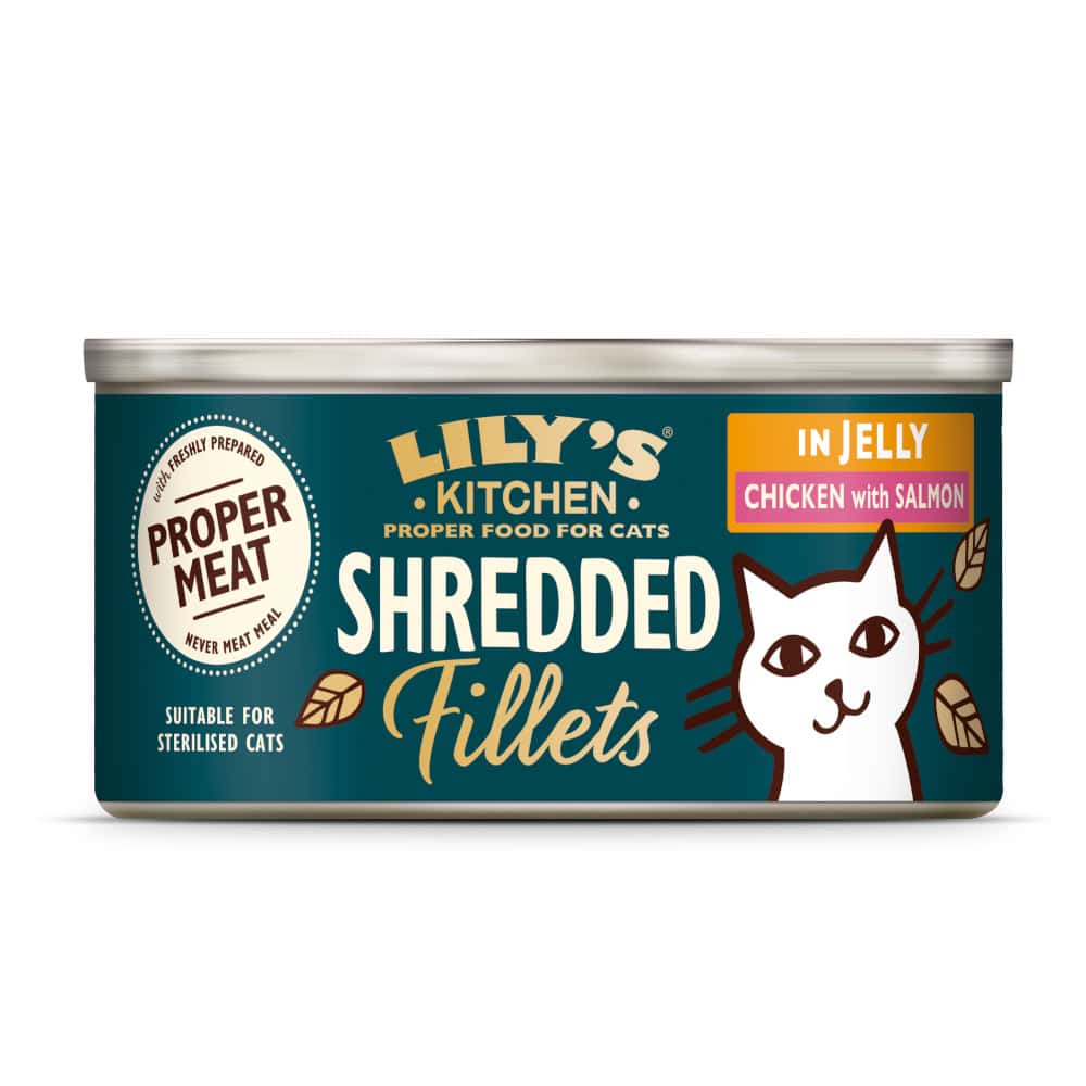 Lily’s Kitchen Versnipperde Filets Kip & Zalm natvoer voor katten – 24 x 70 g