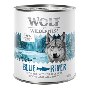 24x800g Blue River Vis Wolf of Wilderness Hondenvoer