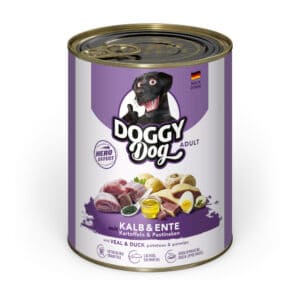 24x800g Doggy Dog Adult kalfsvlees & eend natvoer voor honden