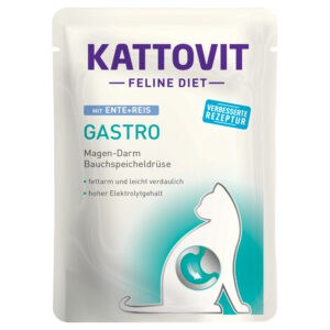 Kattovit Feline Gastro Pouch Eend & Rijst Kattenvoer nat – 24 x 85 g