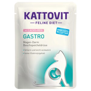 24x85g Gastro Zalm/Rijst Kattovit Maaltijdzakjes Kattenvoer