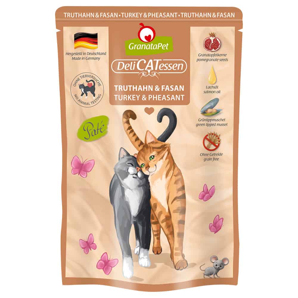 24x85g GranataPet DeliCatessen Pouch Kalkoen & fazant Kattenvoer