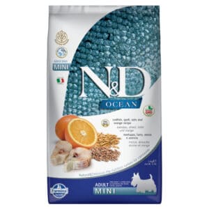 N&D Ocean Ocean Adult Mini Kabeljauw en Sinaasappel Farmina N&D – 3 x 2,5 kg