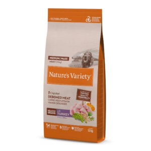 2x12kg Nature's Variety Healthy Grains Medium/Maxi Adult Kalkoen Hondenvoer droog