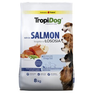 2x8kg Tropidog Premium Adult Small Zalm droogvoer voor honden
