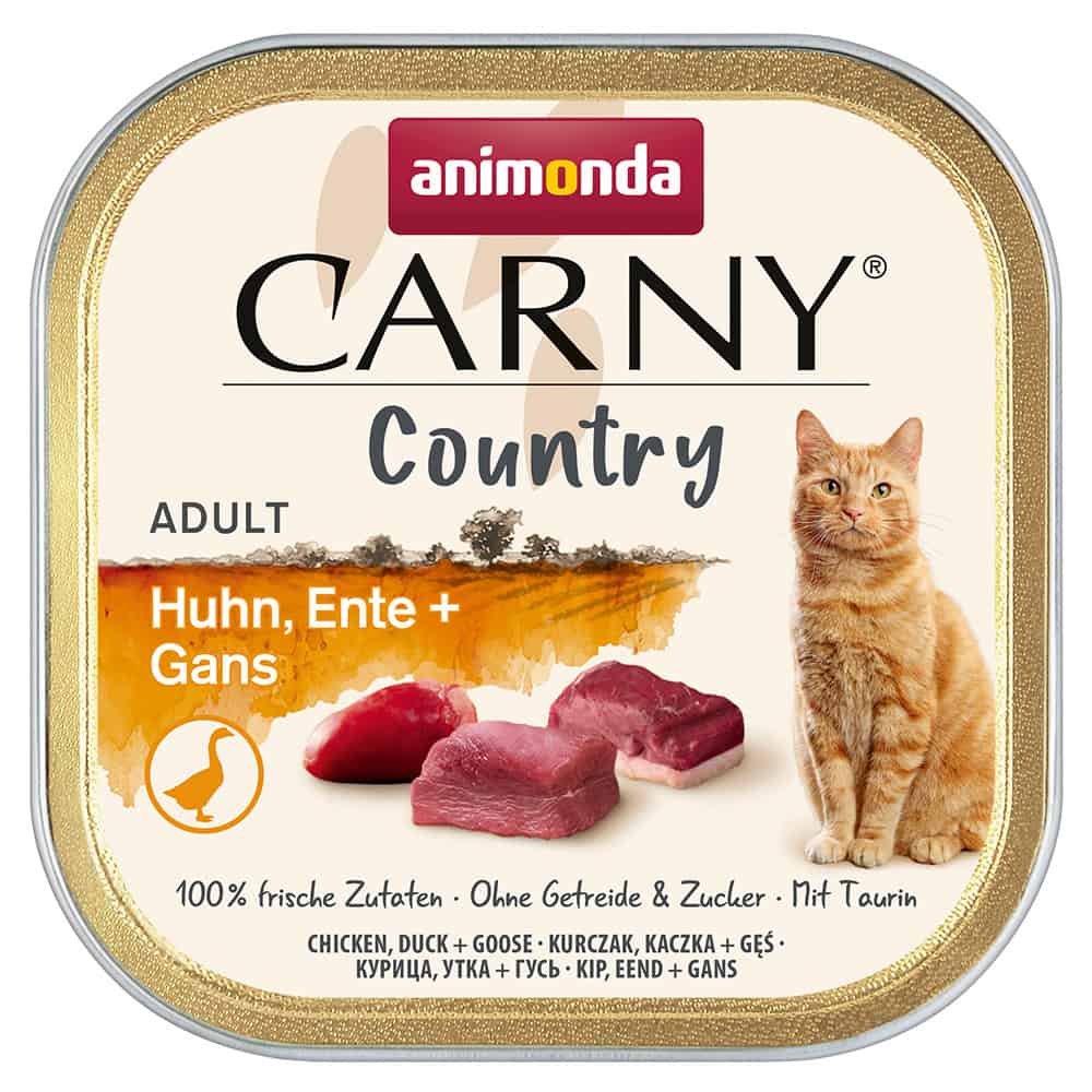 32x100g Country Adult Kip, Eend & Gans Animonda Carny Kattenvoer