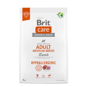 3kg Brit Care Dog Hypoallergenic Adult Medium Breed Lam & Rijst Hondenvoer Droog