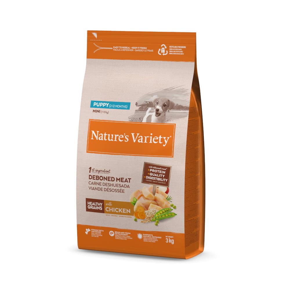 Nature’s Variety Healthy Grains Puppy Mini Kip droogvoer voor honden – 3 kg