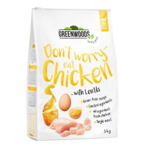 3x3kg Kip met Linzen, Aardappel en Ei Greenwoods Kattenvoer