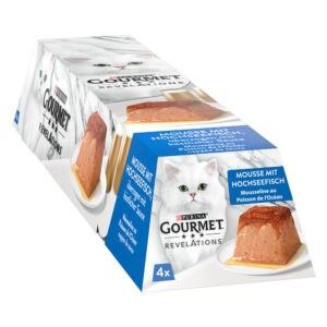 3 x 4 x 57 g + 1 x 4 x 57 g gratis! Gourmet Revelations natvoer voor katten 4 x 4 x 57 g - Mousse: Zeevis